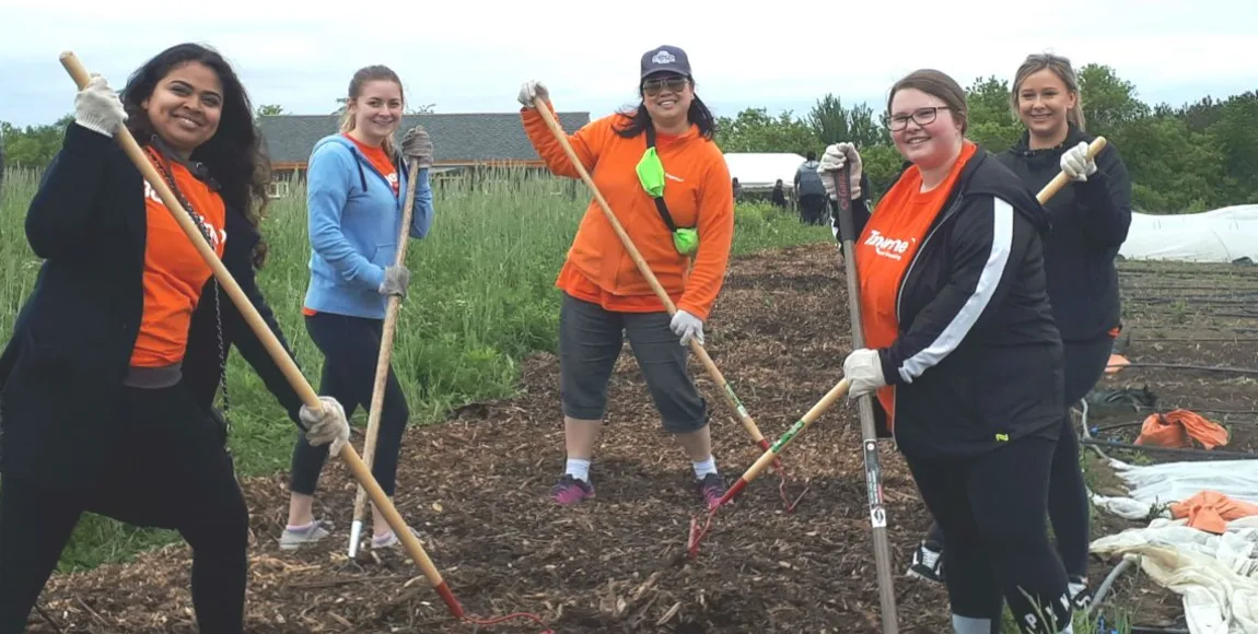 Little boy in lifejacket and baseball hat building tent