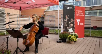 TSO musician plays cello at YMCA