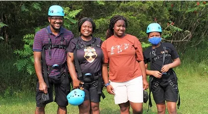 Family about to climb