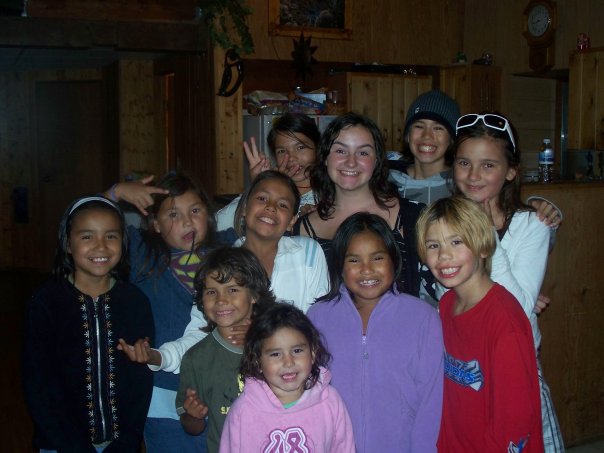 Nicole with her friends while on exchange at Cross Lake First Nation